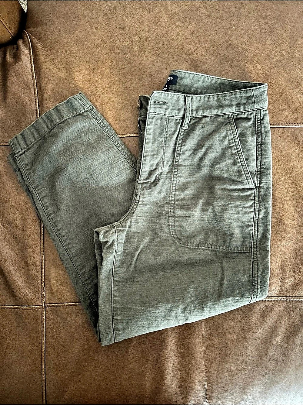 J.Crew Cotton Camp Pant Straight Leg Pants Green Size 8